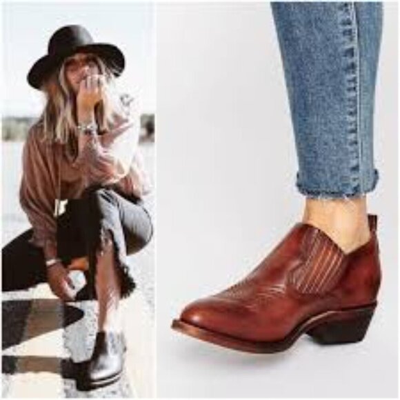 Frye Shoes - Frye Brown Western Cowboy Boots with Sleek Pointed Toe Women Size 9
